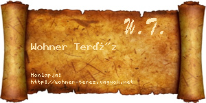 Wohner Teréz névjegykártya